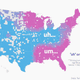 Map showing usage of um and uh